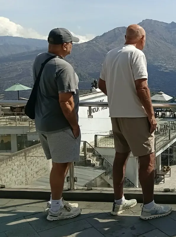 Guests enjoying the mountain view in Kintamani